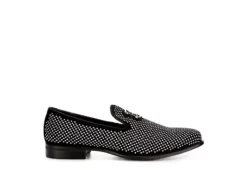 Stacy Adams Mens Swagger Studded Slip On Oxford - Black -Florsheim Shop US 01 420069 01
