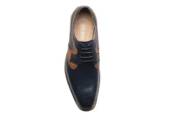 Stacy Adams Mens Palmer Plain Toe Medallion Oxford - Navy -Florsheim Shop US 01 501554 05