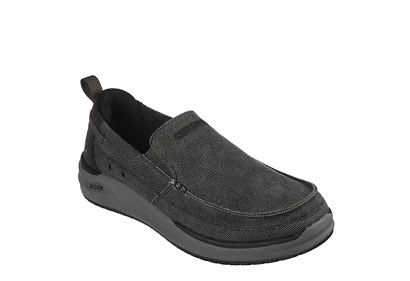Skechers Mens Arch Fit Melo Slip On Sneaker - Grey 3 Skechers Mens Arch Fit Melo Slip On Sneaker - Grey