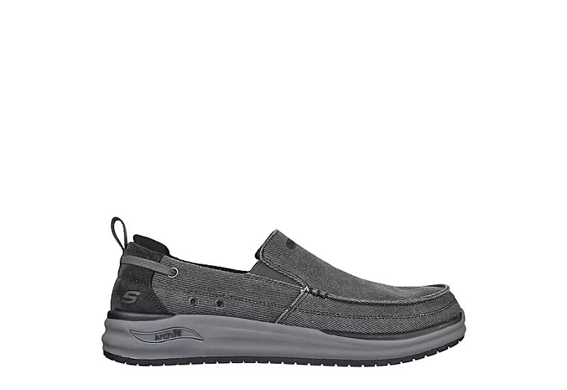 Skechers Mens Arch Fit Melo Slip On Sneaker - Grey 4 Skechers Mens Arch Fit Melo Slip On Sneaker - Grey - Image 2