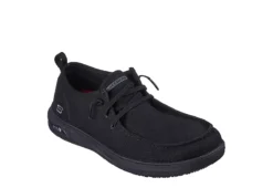 Skechers Mens Arch Fit Melo Slip Resistant Work Shoe - Black
