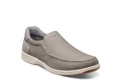 Florsheim Mens Lakeside Canvas Moc Toe Slip On Oxford - Grey