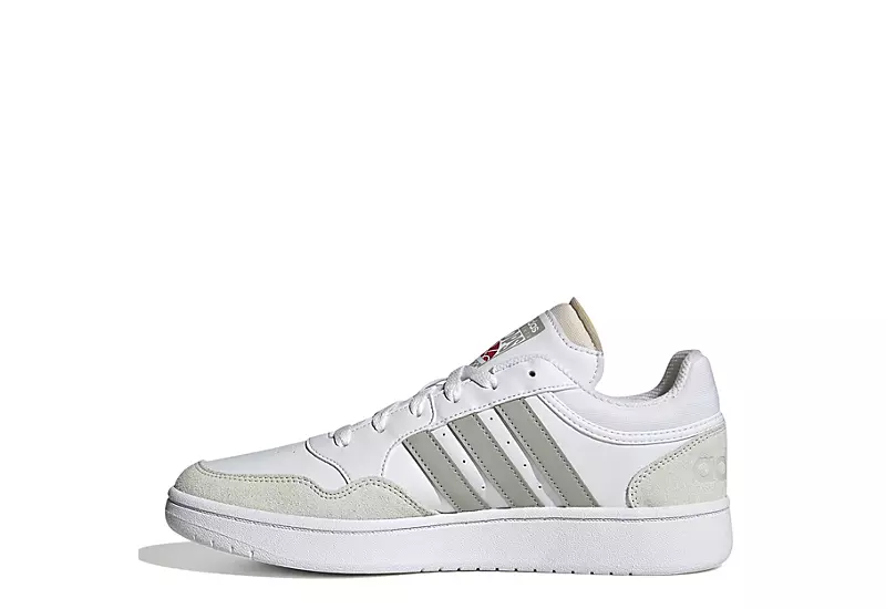 Adidas Mens Hoops 3.0 Low Sneaker - White 5 Adidas Mens Hoops 3.0 Low Sneaker - White - Image 3